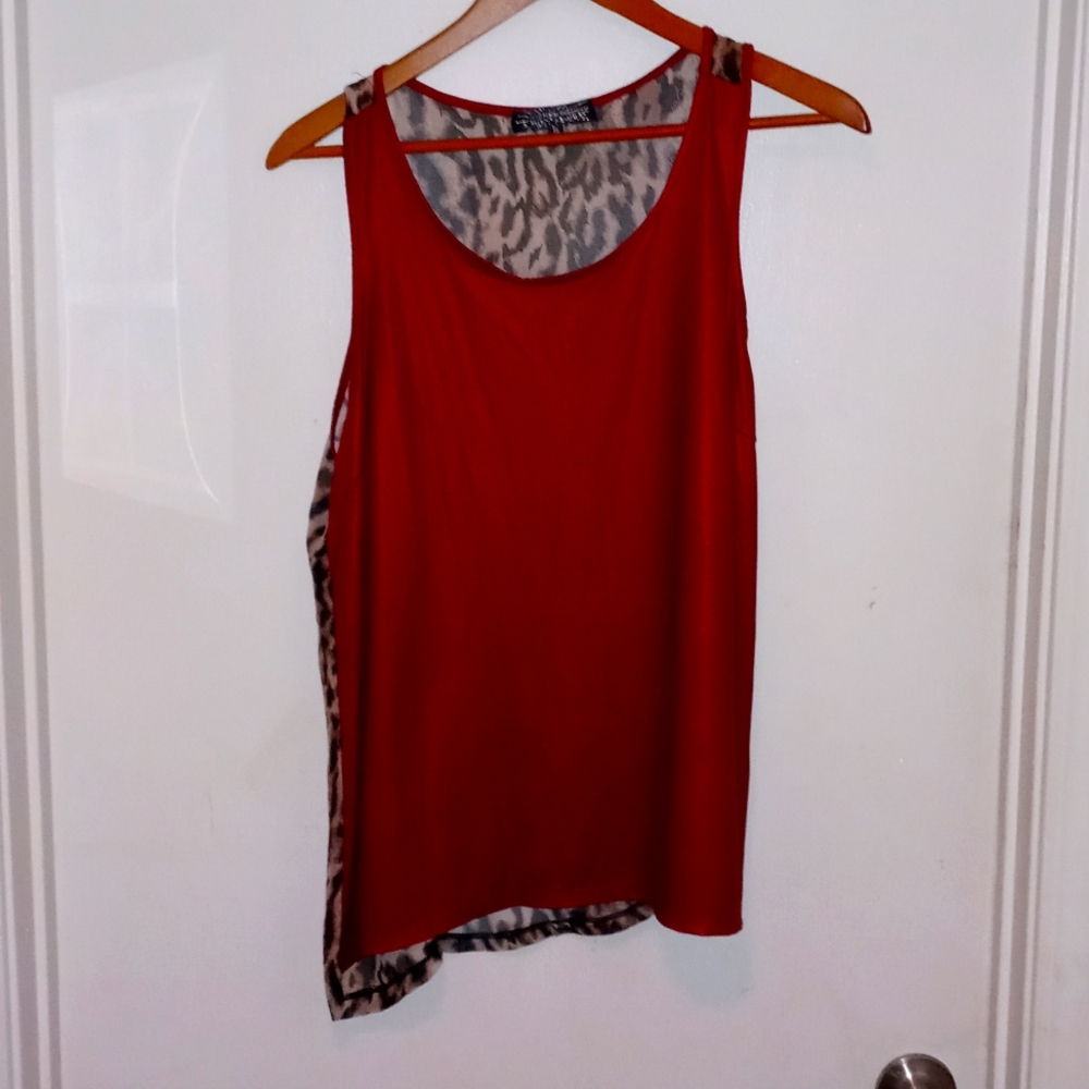Cute leopard and red shirt